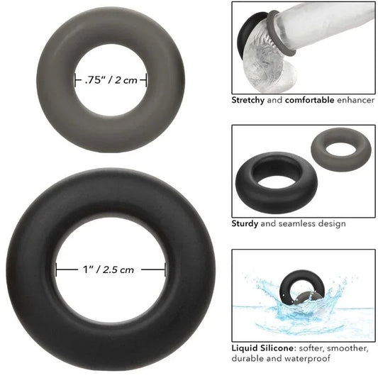 CALEXOTICS - ALPHA SET DE 2 ANILLOS PROLONG GRIS - Nuvica