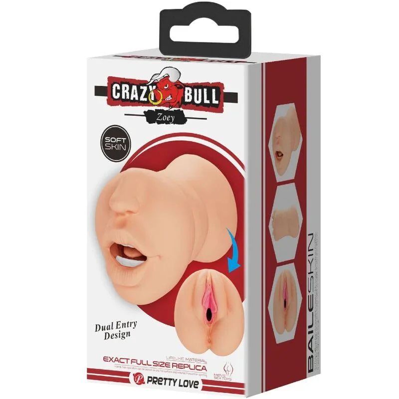 CRAZY BULL - ZOEY MASTUBADOR EN FORMA DE VAGINA DOBLE ENTRADA - Nuvica