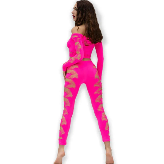 CHILIROSE - CR 4632 TOP & PANTALON FUCSIA S/L - Nuvica