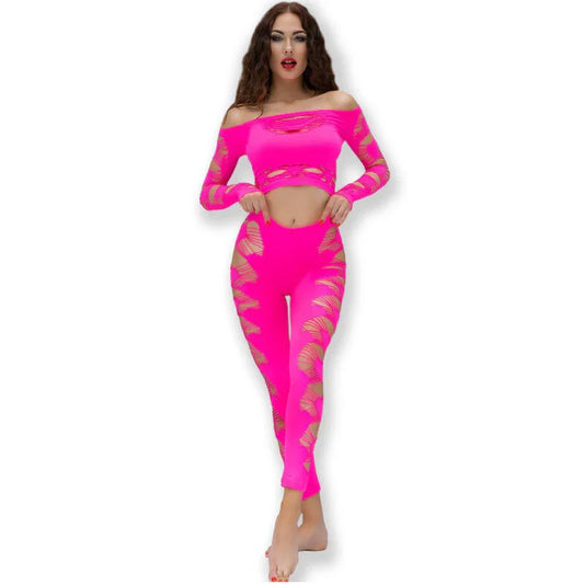 CHILIROSE - CR 4632 TOP & PANTALON FUCSIA S/L - Nuvica
