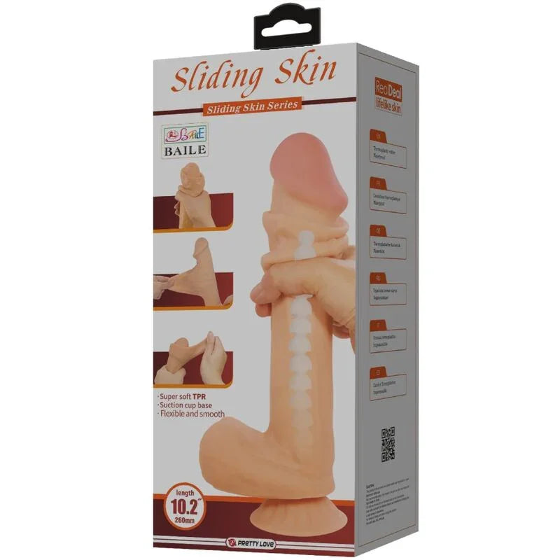 PRETTY LOVE - SLIDING SKIN SERIES DILDO REALÍSTICO CON VENTOSA PIEL DESLIZANTE 26 CM - Nuvica