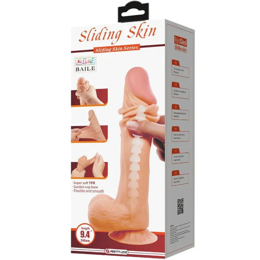 PRETTY LOVE - SLIDING SKIN SERIES DILDO REALÍSTICO CON VENTOSA PIEL DESLIZANTE 24 CM - Nuvica