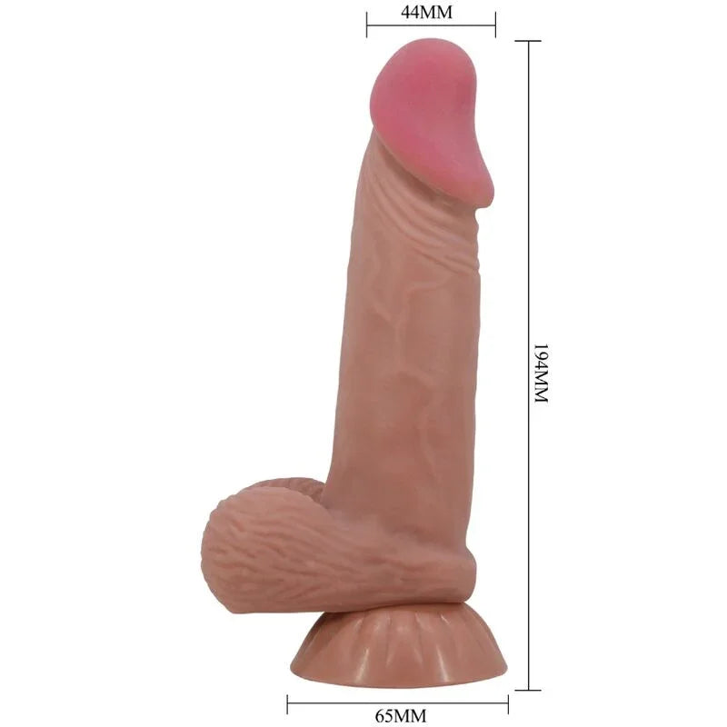 PRETTY LOVE - SLIDING SKIN SERIES DILDO REALÍSTICO CON VENTOSA PIEL DESLIZANTE MORENO 19.4 CM - Nuvica