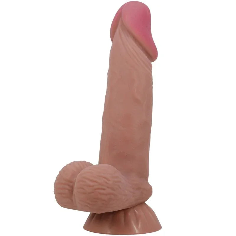 PRETTY LOVE - SLIDING SKIN SERIES DILDO REALÍSTICO CON VENTOSA PIEL DESLIZANTE MORENO 19.4 CM - Nuvica