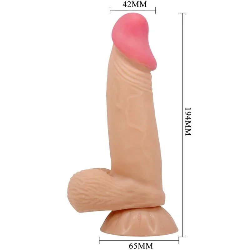 PRETTY LOVE - SLIDING SKIN SERIES DILDO REALÍSTICO CON VENTOSA PIEL DESLIZANTE 19.4 CM - Nuvica
