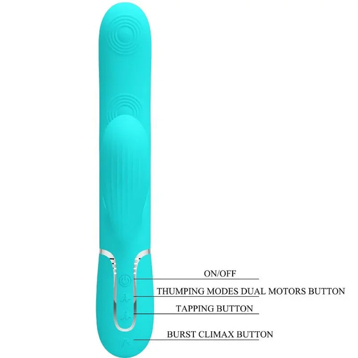 PRETTY LOVE - PERLITA VIBRADOR PUNTO G 3 EN 1 MULTIFUNCIÓN VERDE AGUA - Nuvica