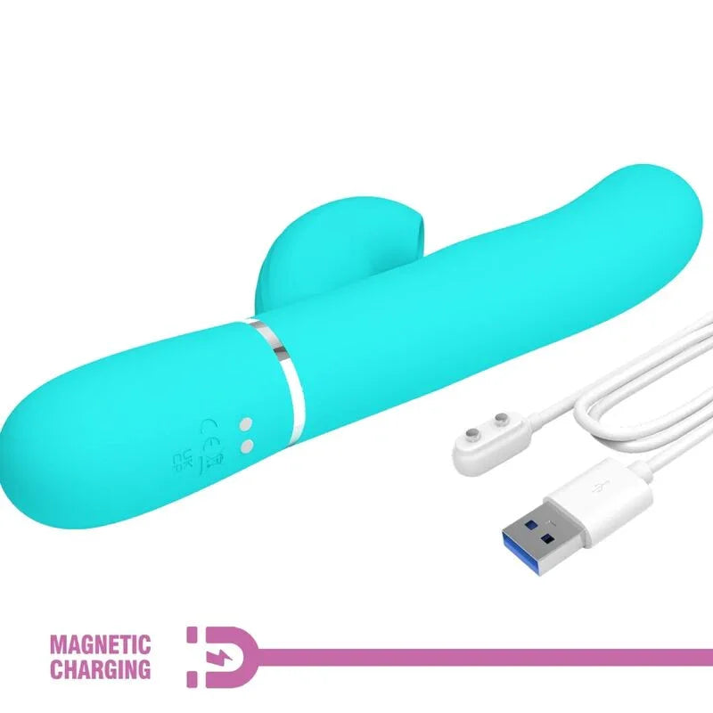 PRETTY LOVE - PERLITA VIBRADOR PUNTO G 3 EN 1 MULTIFUNCIÓN VERDE AGUA - Nuvica