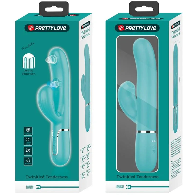 PRETTY LOVE - PERLITA VIBRADOR PUNTO G 3 EN 1 MULTIFUNCIÓN VERDE AGUA - Nuvica