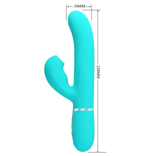 PRETTY LOVE - PERLITA VIBRADOR PUNTO G 3 EN 1 MULTIFUNCIÓN VERDE AGUA - Nuvica