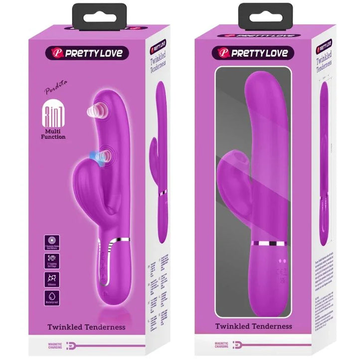 PRETTY LOVE - PERLITA VIBRADOR PUNTO G 3 EN 1 MULTIFUNCIÓN VIOETA - Nuvica