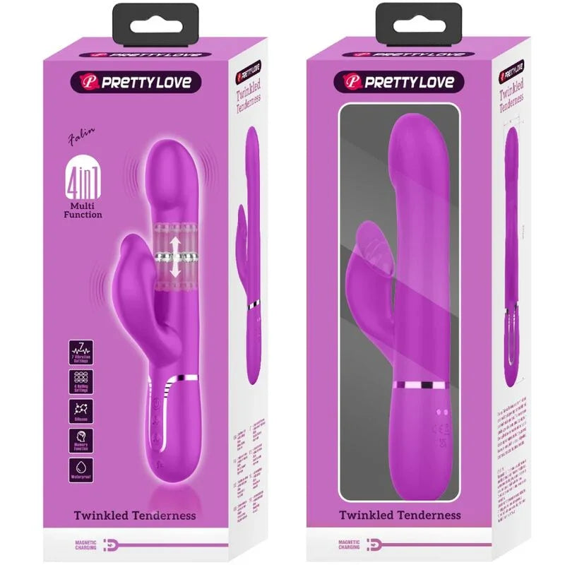 PRETTY LOVE - VIBRADOR RABBIT PERLAS VIOLETA - Nuvica