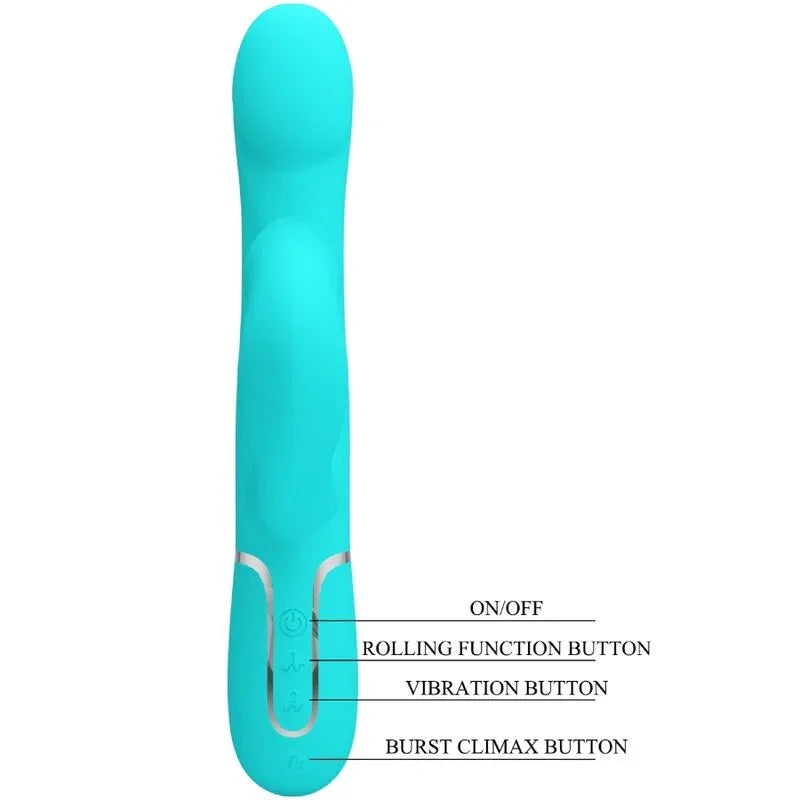 PRETTY LOVE - VIBRADOR RABBIT PERLAS VERDE AGUA - Nuvica