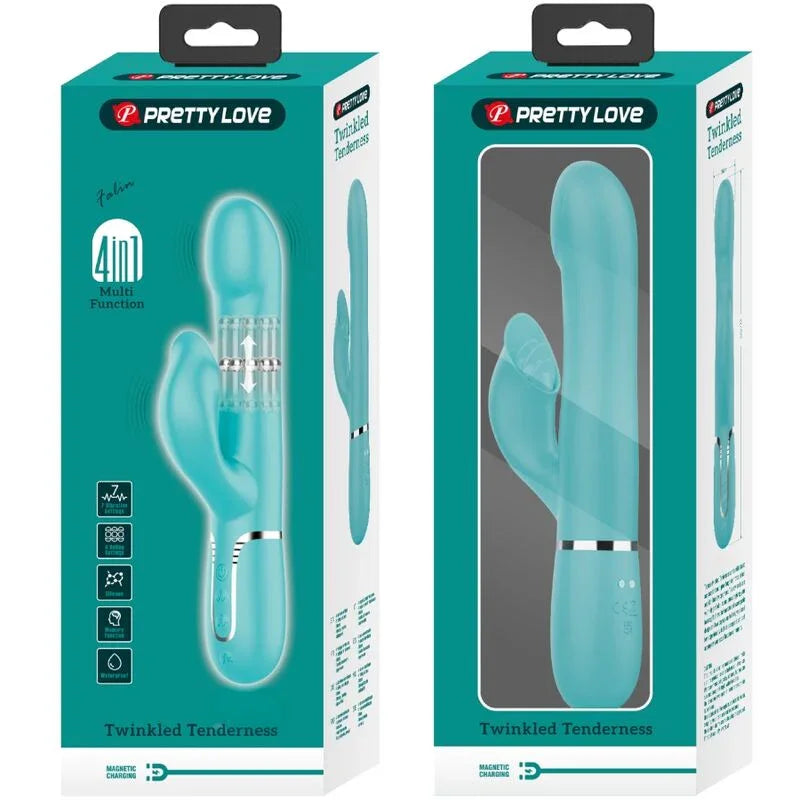PRETTY LOVE - VIBRADOR RABBIT PERLAS VERDE AGUA - Nuvica