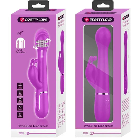 PRETTY LOVE - DEJON VIBRADOR RABBIT 3 EN 1 MULTIFUNCIÓN VIOLETA - Nuvica