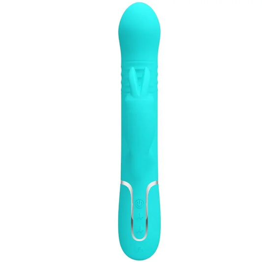PRETTY LOVE - VIBRADOR COALE RABBIT PERLAS VERDE AGUA - Nuvica