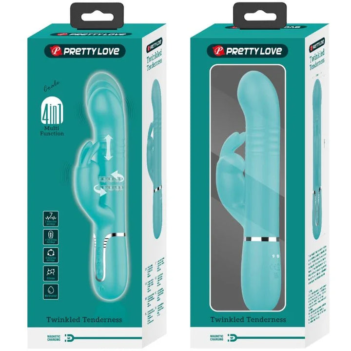 PRETTY LOVE - VIBRADOR COALE RABBIT PERLAS VERDE AGUA - Nuvica