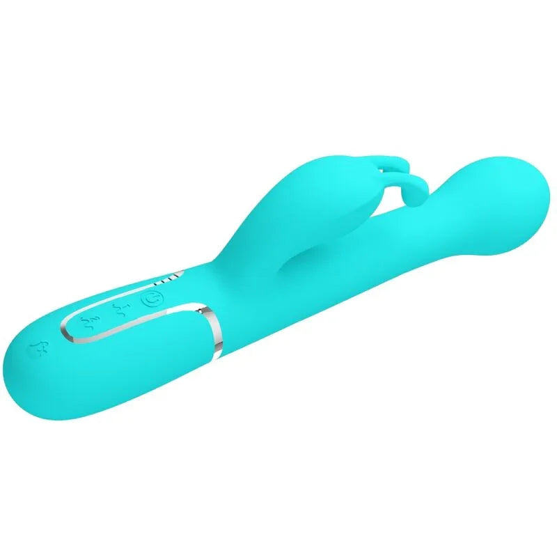 PRETTY LOVE - DEJON VIBRADOR RABBIT 3 EN 1 MULTIFUNCIÓN VERDE AGUA - Nuvica