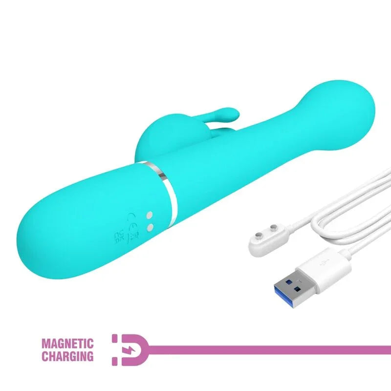PRETTY LOVE - DEJON VIBRADOR RABBIT 3 EN 1 MULTIFUNCIÓN VERDE AGUA - Nuvica