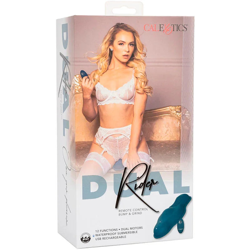 CALEXOTICS - RIDER MASAJEADOR DOBLE MOTOR CONTROL REMOTO AZUL - Nuvica