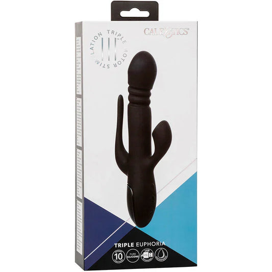 CALEXOTICS - VIBRADOR TRIPLE EUPHORIA NEGRO - Nuvica