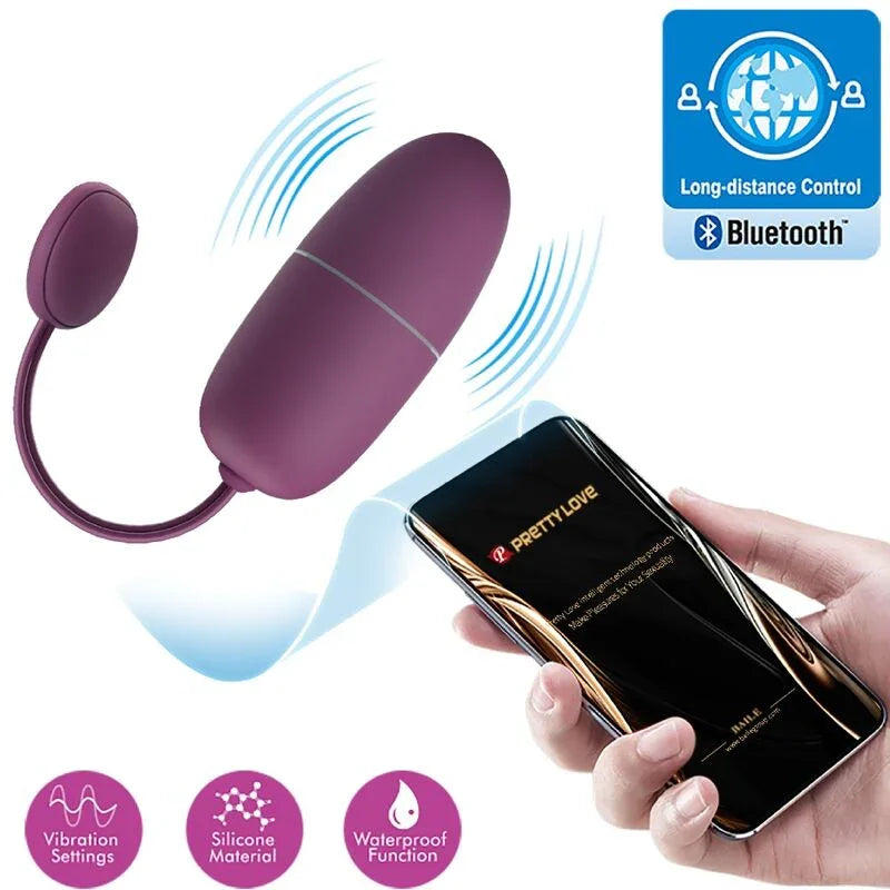 PRETTY LOVE - NYMPH HUEVO VIBRADOR CONTROLADO POR APP LILA - Nuvica