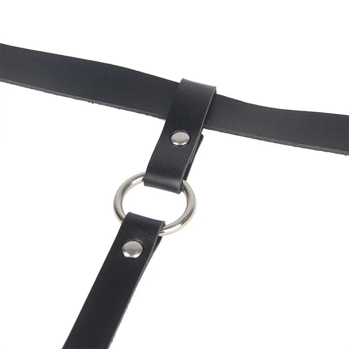 SUBBLIME - ARNÉS DE PIERNA CADENA CUERO NEGRO TALLA ÚNICA - Nuvica