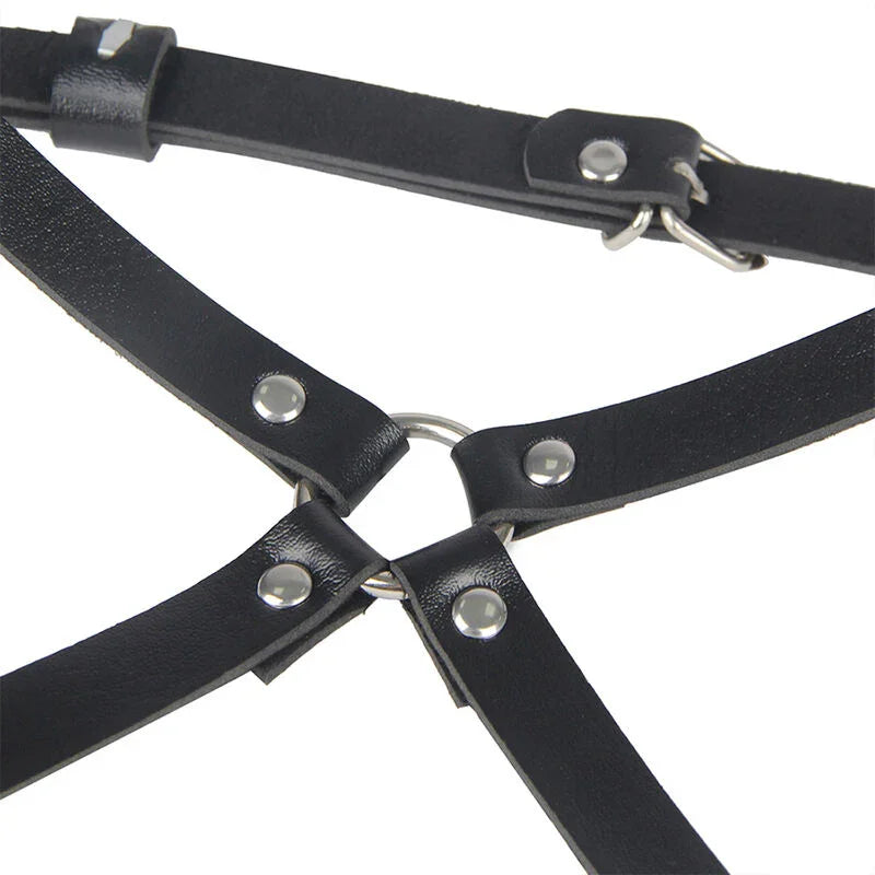 SUBBLIME - ARNÉS CINTURA Y PIERNAS CUERO NEGRO TALLA ÚNICA - Nuvica