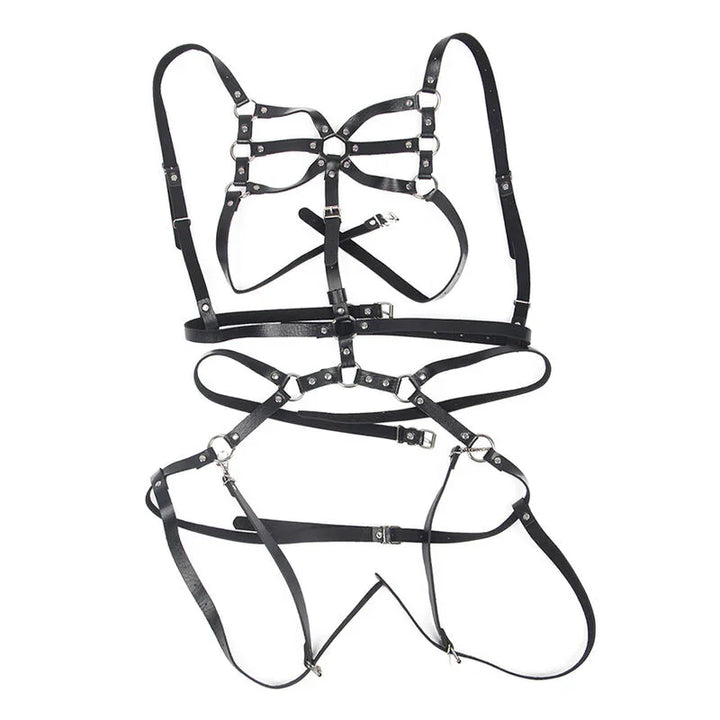 SUBBLIME - ARNÉS DE CUERPO CORREAS AJUSTABLE CUERO NEGRO TALLA ÚNICA - Nuvica