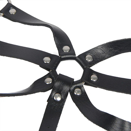 SUBBLIME - ARNÉS DE CUERPO CORREAS AJUSTABLE CUERO NEGRO TALLA ÚNICA - Nuvica