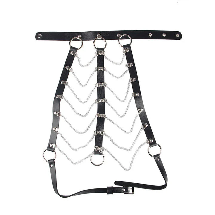 SUBBLIME - ARNÉS DE PECHO CADENAS CUERO NEGRO TALLA ÚNICA - Nuvica