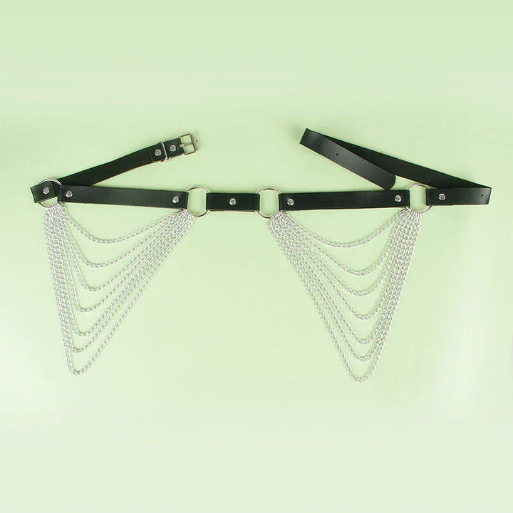 SUBBLIME - CINTURÓN DE CADENAS CUERO NEGRO TALLA ÚNICA - Nuvica