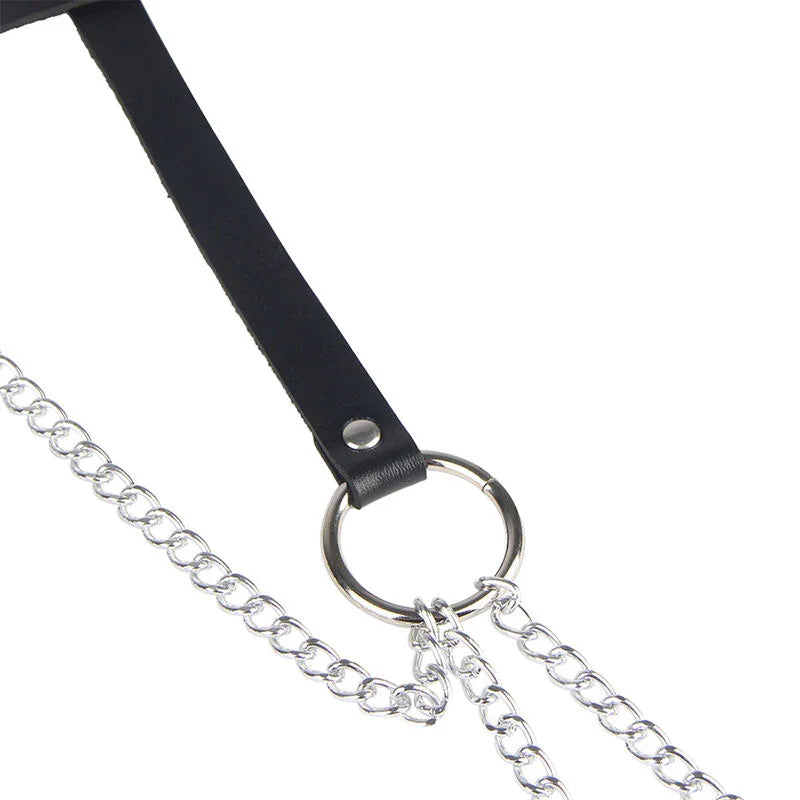 SUBBLIME - CINTURON DE CADENAS ANILLAS CUERO NEGRO TALLA ÚNICA - Nuvica