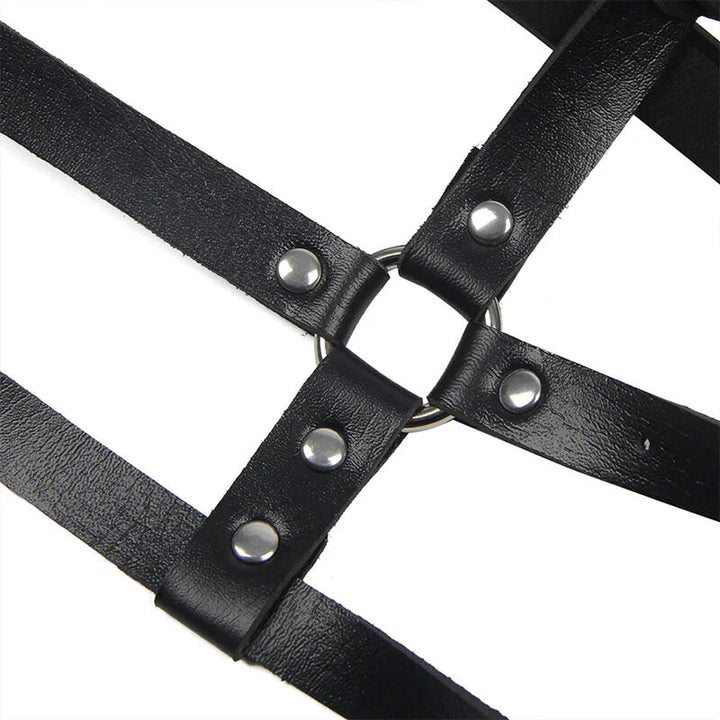 SUBBLIME - ARNÉS DE PECHO ANILLAS DE CUERO NEGRO TALLA ÚNICA - Nuvica