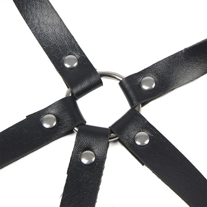 SUBBLIME - ARNÉS DE PECHO ANILLAS DE CUERO NEGRO TALLA ÚNICA - Nuvica