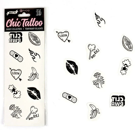 SECRET PLAY - SET DE 10 TATTOOS TEMPORALES CANDY COLLECTION - Nuvica