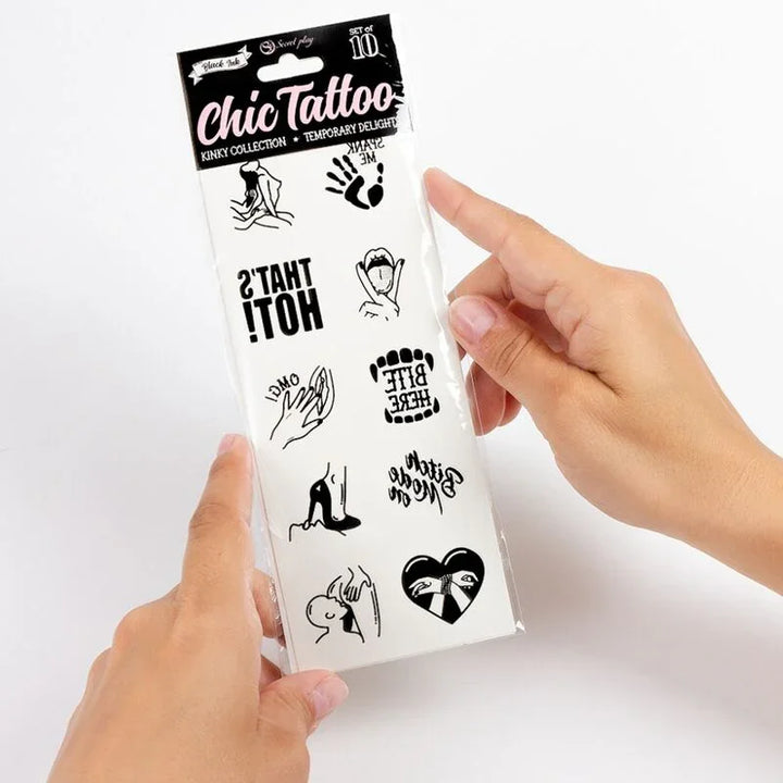 SECRET PLAY - SET DE 10 TATTOOS TEMPORALES KINKY COLLECTION - Nuvica