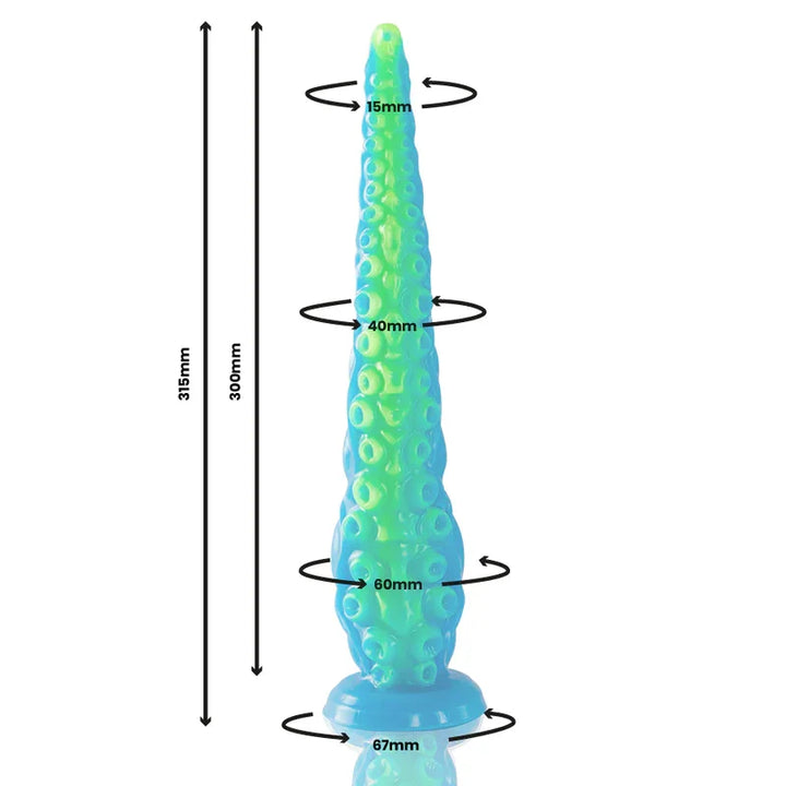 EPIC - SCYLLA DILDO TENTÁCULO FINO FLUORESCENTE TAMAÑO GRANDE - Nuvica