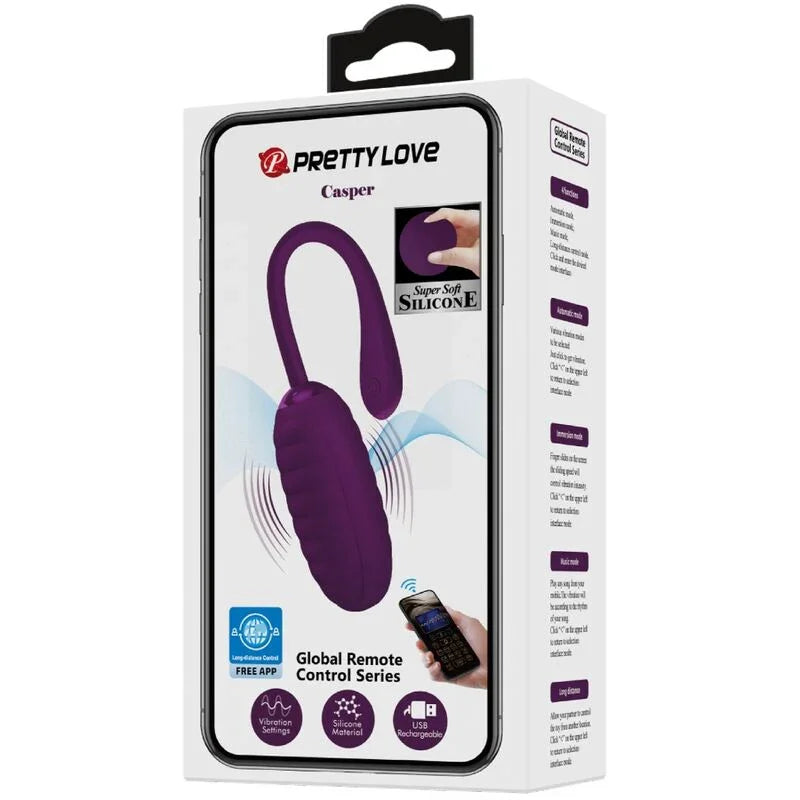 PRETTY LOVE - CASPER HUEVO VIBRADOR RECARGABLE MORADO - Nuvica