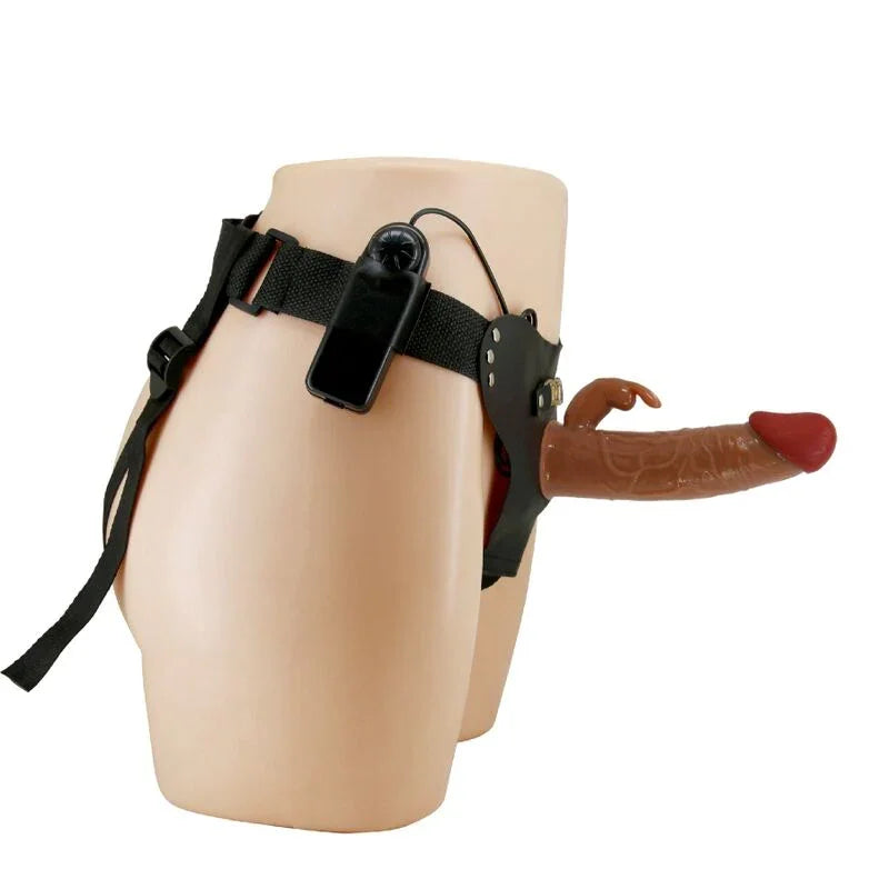 PRETTY LOVE - MARION HARNESS BRIEFS UNIVERSAL CON DILDO VIBRACIÓN 19 CM MULATO - Nuvica