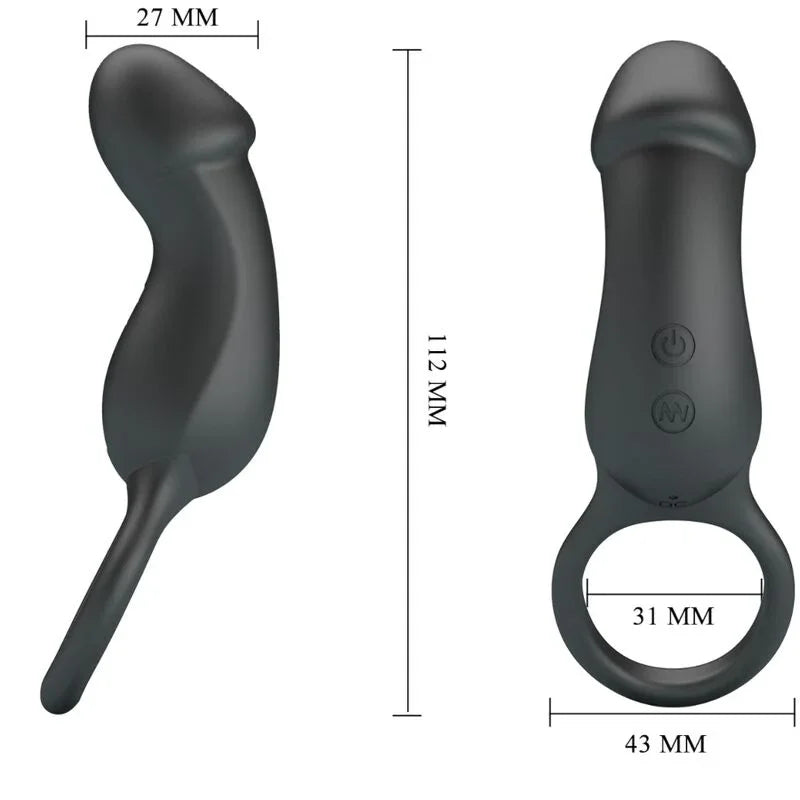 PRETTY LOVE - TRAE ANILLO & VIBRADOR NEGRO - Nuvica