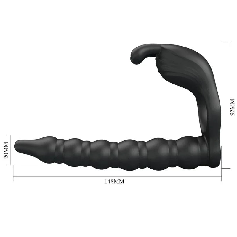 PRETTY LOVE - BLACKNEY ANILLO PENE CON PLUG VIBRADOR NEGRO - Nuvica