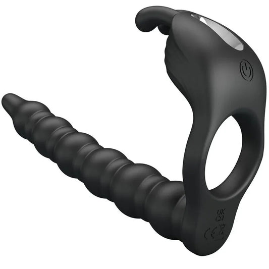 PRETTY LOVE - BLACKNEY ANILLO PENE CON PLUG VIBRADOR NEGRO - Nuvica