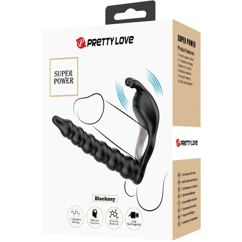 PRETTY LOVE - BLACKNEY ANILLO PENE CON PLUG VIBRADOR NEGRO - Nuvica