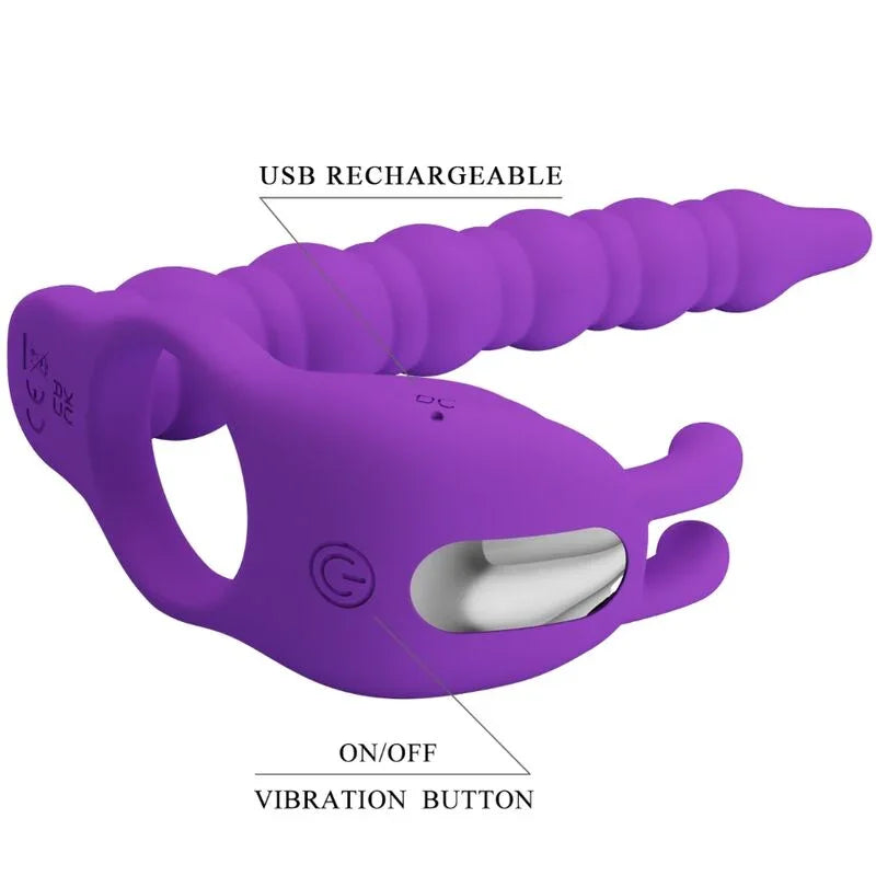 PRETTY LOVE - BLACKNEY ANILLO PENE CON PLUG VIBRADOR LILA - Nuvica