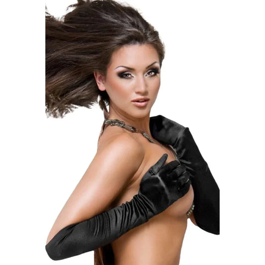 CHILIROSE - CR 3192 GUANTES SATINADO NEGRO - Nuvica
