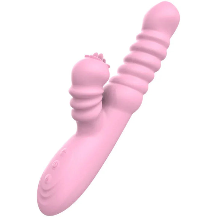 ARMONY - VIBRADOR MULTIFUNCION CON LENGUA ESTIMULADORA EFECTO CALOR ROSA - Nuvica