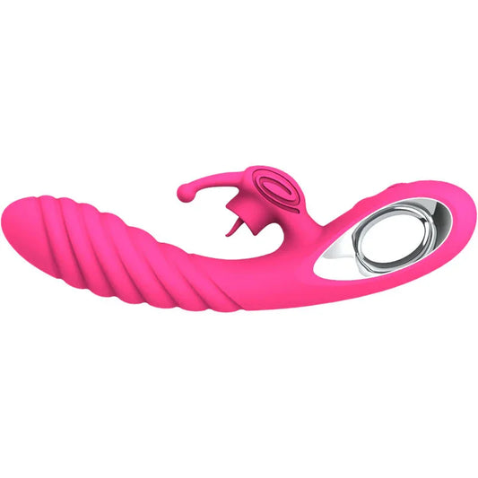 ARMONY - VICKY VIBRADOR RABBIT CON LENGUA PULL RING FUCSIA - Nuvica