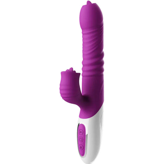 ARMONY - VIBRADOR & THRUSTING DOBLE LENGUA EFECTO CALOR VIOLETA - Nuvica