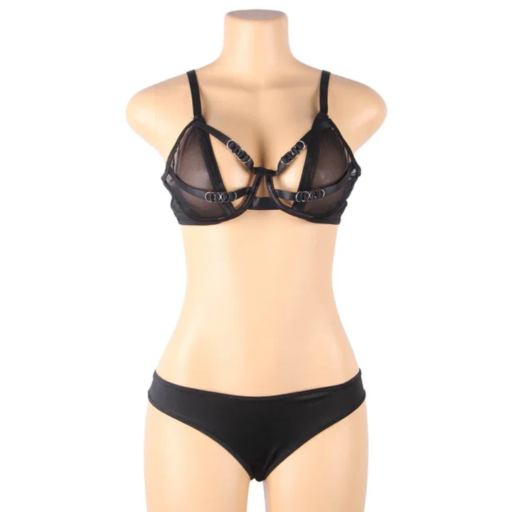 SUBBLIME - SET DOS PIEZAS SUJETADOR TRANSPARENCIAS Y TIRAS S/M - Nuvica