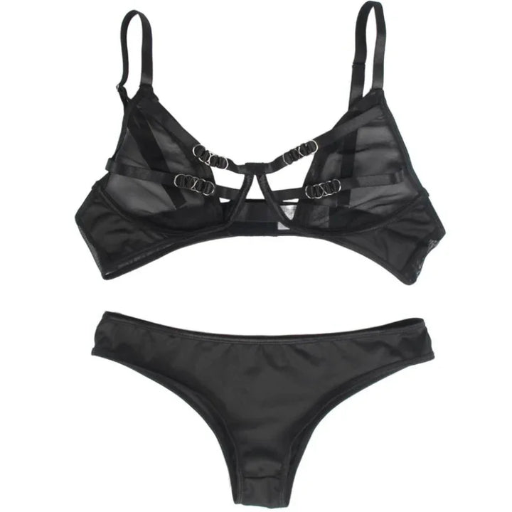 SUBBLIME - SET DOS PIEZAS SUJETADOR TRANSPARENCIAS Y TIRAS S/M - Nuvica